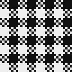 Cage abstract seamless fashion trend pattern fabric textures, black and white pattern, pixel art vector monochrome illustration. Design for web and mobile app.