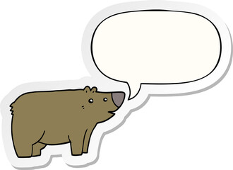 cartoon bear with speech bubble sticker