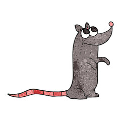 freehand textured cartoon rat