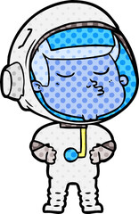 cartoon confident astronaut