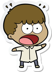 sticker of a cartoon shocked man