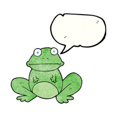 freehand speech bubble textured cartoon frog