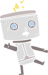 flat color style cartoon robot