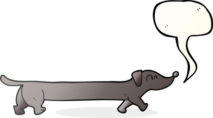 freehand drawn speech bubble cartoon dachshund