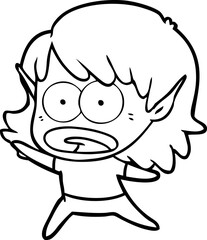 cartoon shocked elf girl