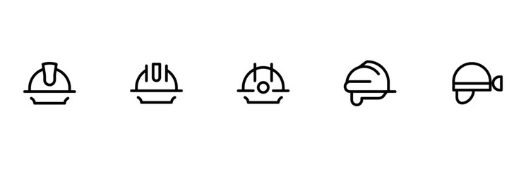 Construction safety helmet icon editable Stroke and Suitable for Web Page, Mobile App, UI, UX design.