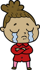cartoon crying woman