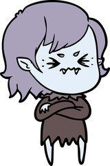 annoyed cartoon vampire girl