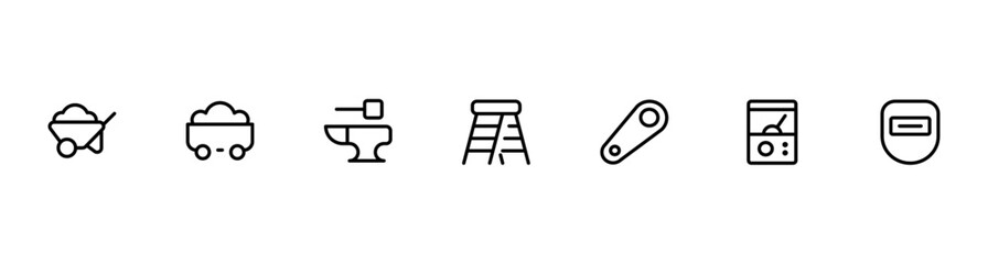 construction equipment icon, home repair tools icon editable Stroke and Suitable for Web Page, Mobile App, UI, UX design.