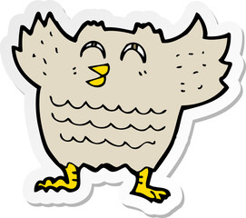 sticker of a cartoon owl