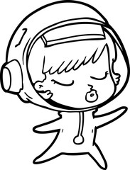 cartoon pretty astronaut girl