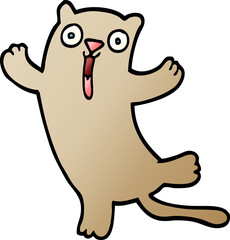 vector gradient illustration cartoon happy cat