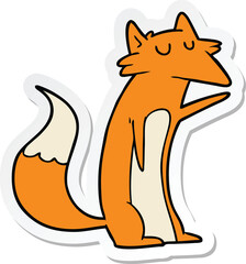 sticker of a cartoon fox