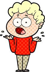 cartoon man gasping in surprise