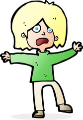 cartoon scared person