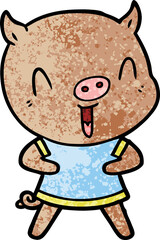 happy cartoon pig