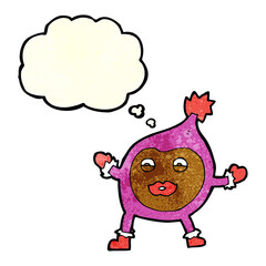 cartoon funny creature with thought bubble