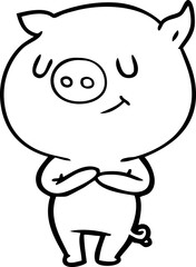 happy cartoon pig