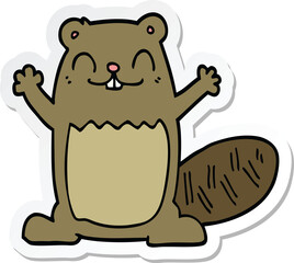 sticker of a cartoon beaver