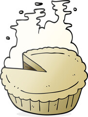 freehand drawn cartoon pie