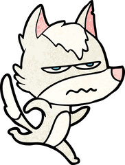 cartoon annoyed wolf