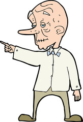cartoon old man pointing