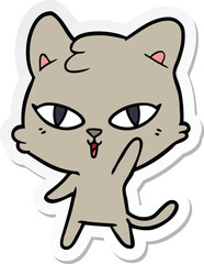 sticker of a cartoon cat