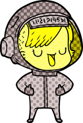 cartoon astronaut woman