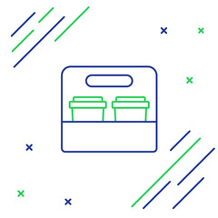 Line Coffee cup to go icon isolated on white background. Colorful outline concept. Vector