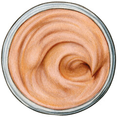 Watercolor face cream top view hand drawn