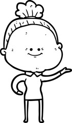 Obraz premium cartoon happy old woman