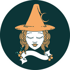 icon of human witch character face