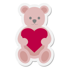 Fototapeta premium teddy bear holding heart sticker