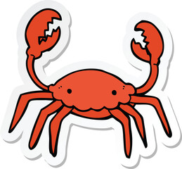 sticker of a cartoon crab