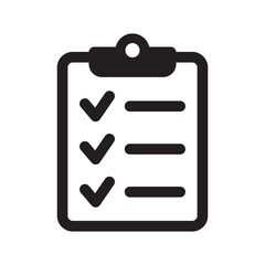 Clipboard and checklist icon. Project management, questionnaire line icon. To do list vector icon for web site and app design.