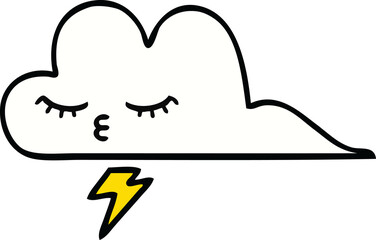 cute cartoon of a thunder cloud