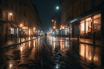Fototapeta na wymiar City street with light patterns. Image. Generative AI