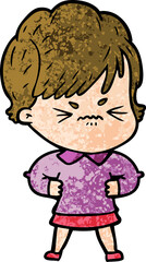cartoon frustrated woman