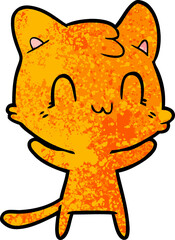 cartoon happy cat