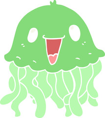 flat color style cartoon jellyfish