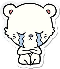 Obraz premium sticker of a crying cartoon polarbear