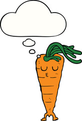 cartoon carrot with thought bubble