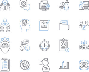 Peer-to-peer lending line icons collection. Investment, Crowdfunding, Borrowing, Lending, Alternative, Marketplace, Prosperity vector and linear illustration. Fundraising,Debt,Finance outline signs