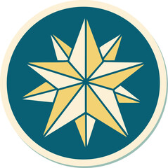 sticker of tattoo in traditional style of a star
