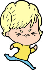 cartoon frustrated woman