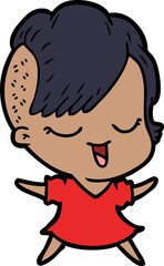 happy cartoon girl