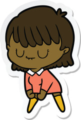 sticker of a cartoon woman