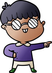 Obraz premium cartoon boy wearing spectacles