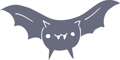 flat color style cartoon bat