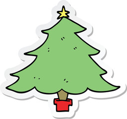 Obraz na płótnie Canvas sticker of a cartoon christmas tree
